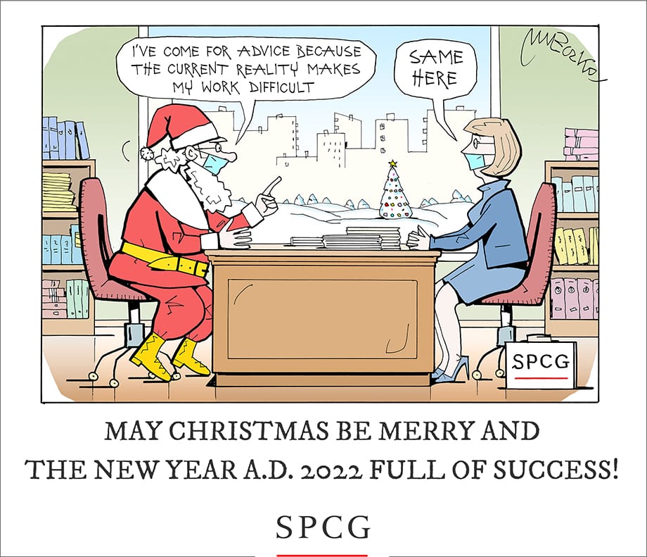 Christmas card of SPCG Law Firm by Andrzej Mleczko